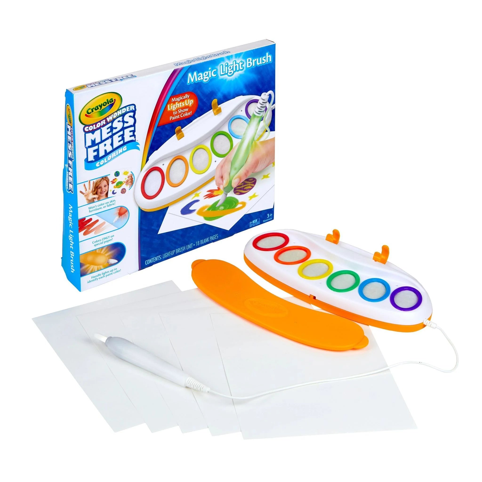Color Wonder Magic Light Brush, Mess Free Kids Painting Set, Preschool Supplies, Toddler Activities, Educational Toys, Holiday & Christmas Gifts for Ages 3+