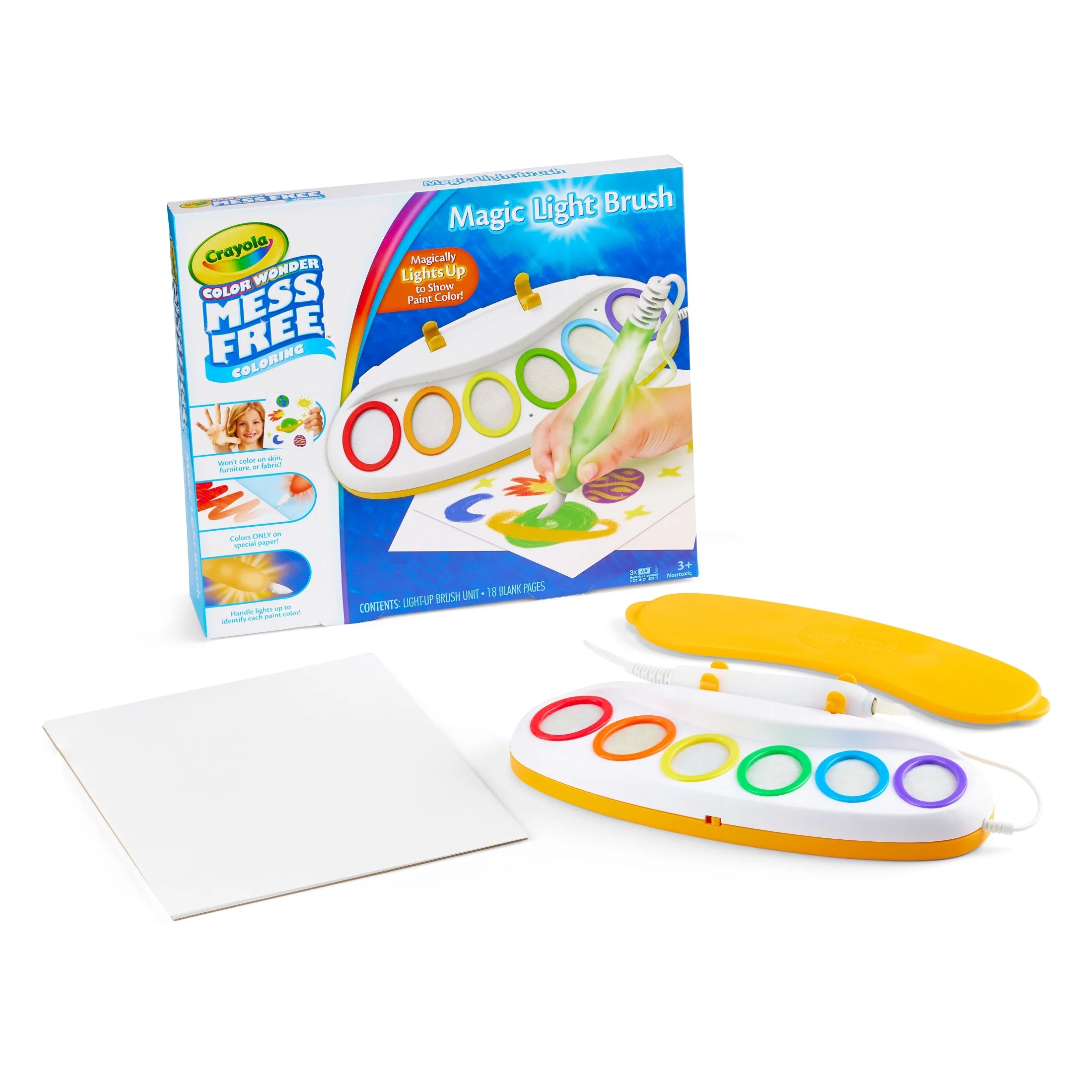 Color Wonder Magic Light Brush, Mess Free Kids Painting Set, Preschool Supplies, Toddler Activities, Educational Toys, Holiday & Christmas Gifts for Ages 3+