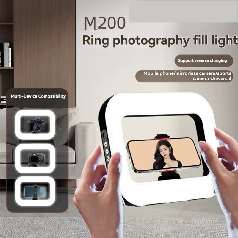 GlowPro Handheld LED Ring Light – Rechargeable Portable Fill Light for Perfect Selfies, Live Broadcasts & Photography