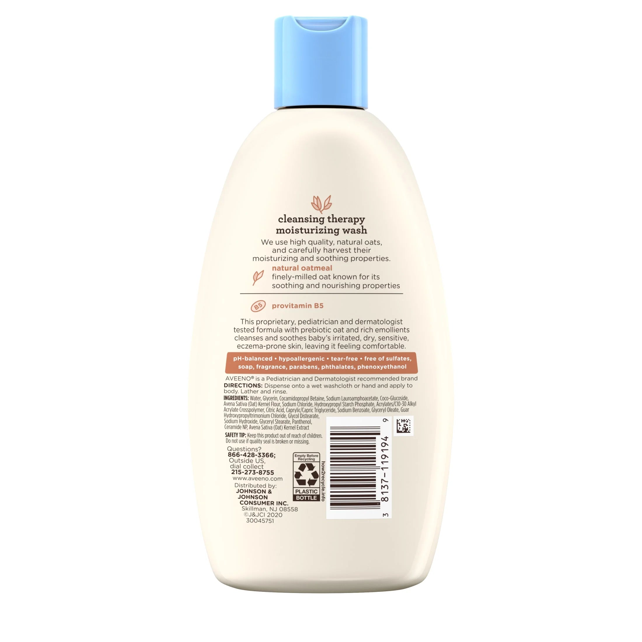 Infant Baby Cleansing Therapy Moisturizing Bath Body Wash, Oatmeal, 8 Oz